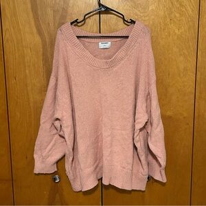Old Navy Dusty Rose Scoop Neck Knit Sweater